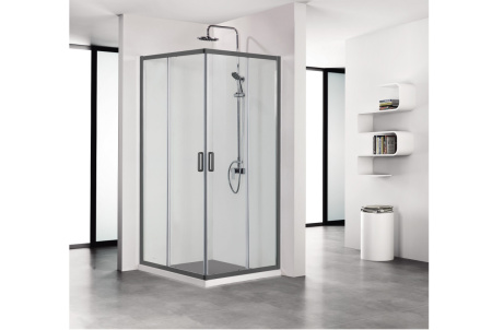 Душевой уголок Aquatek АРИЯ AQ ARI KV 08020BL 80х80 стекло прозрачное профиль черный без поддона